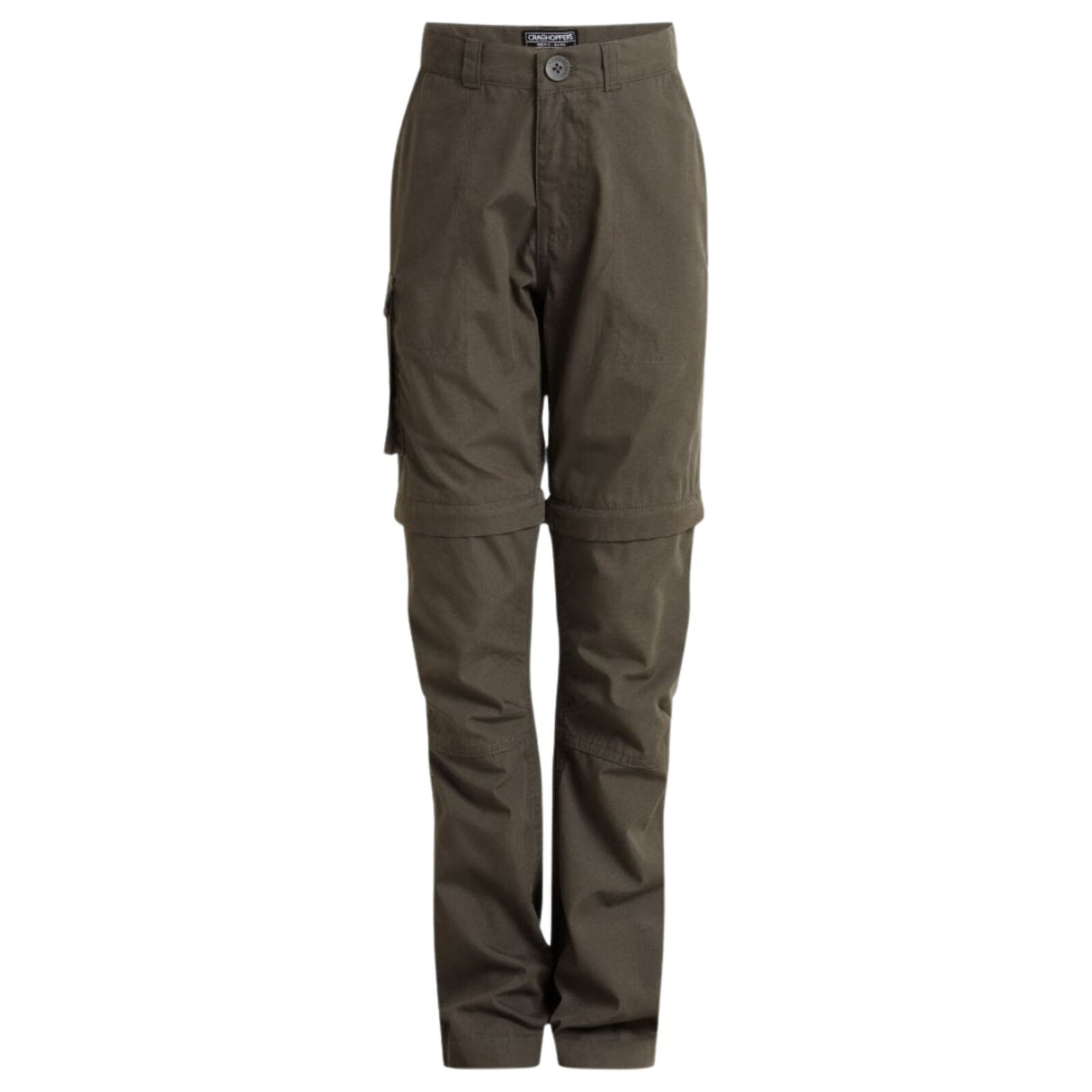 Craghoppers Kids Kiwi Cargo II Convertible Cargo Hiking Trousers Pants in Woodland Green