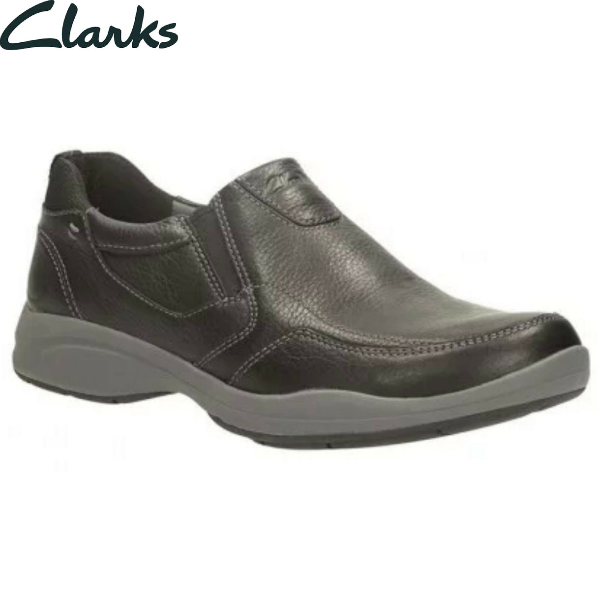 CLARKS Mens Wavekorey Free Formal Slip On Dress Leather Shoes G Width Fit