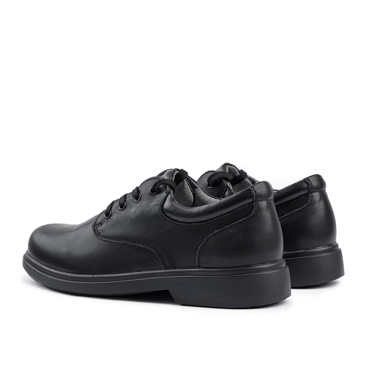 Sfida Class Junior Kids Leather Lace Up School Shoes - Black (Boys/Girls)