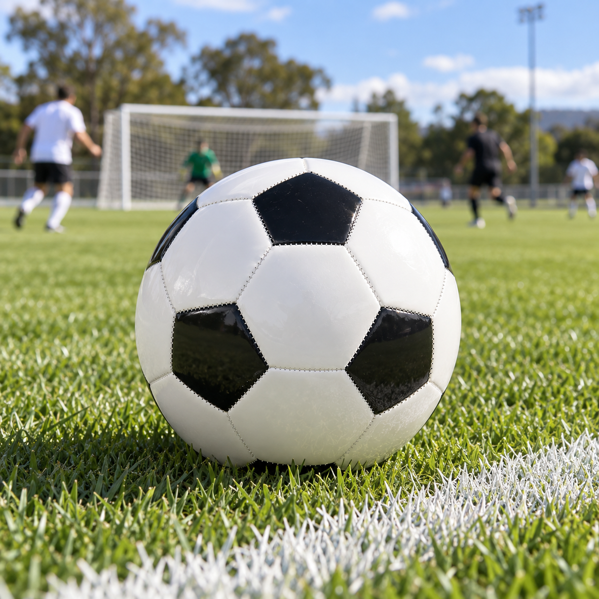Classic Training Football/Soccer Ball - Black/White (Size 5)