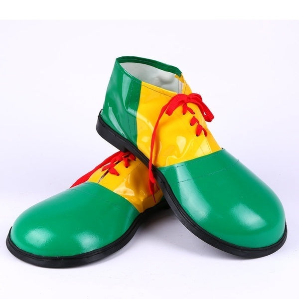 CLOWN SHOES Costume Fancy Dress Adult Circus Party Halloween Accessory Large - Green/Yellow