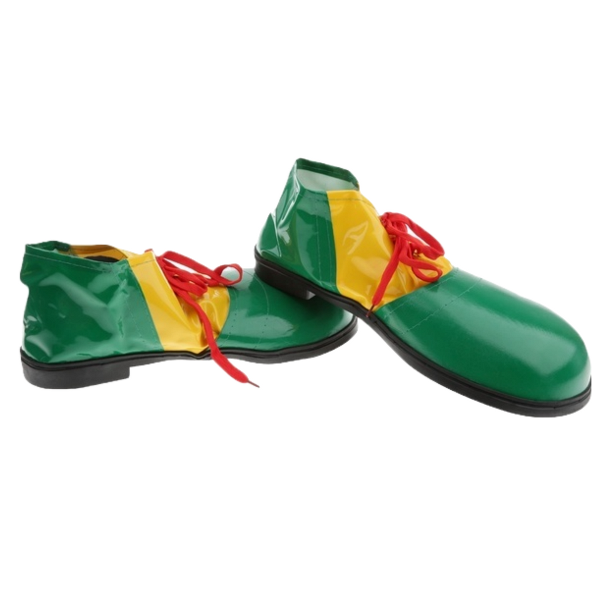 2pcs Green/Yellow Clown Nose + Large Shoes Set - Circus Costume (Halloween & Fancy Dress)