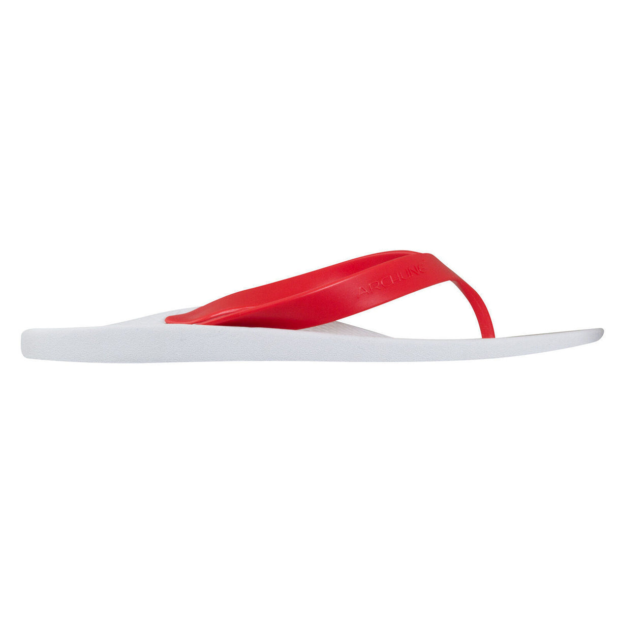 Archline Orthotic Flip Flops - Slip On Orthopedic Thongs w/ Arch Support - White/Red