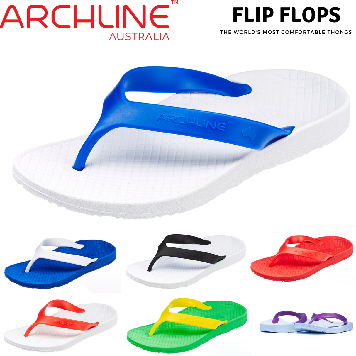 ARCHLINE Flip Flops Orthotic Thongs Arch Support Shoes Footwear - Green/Gold