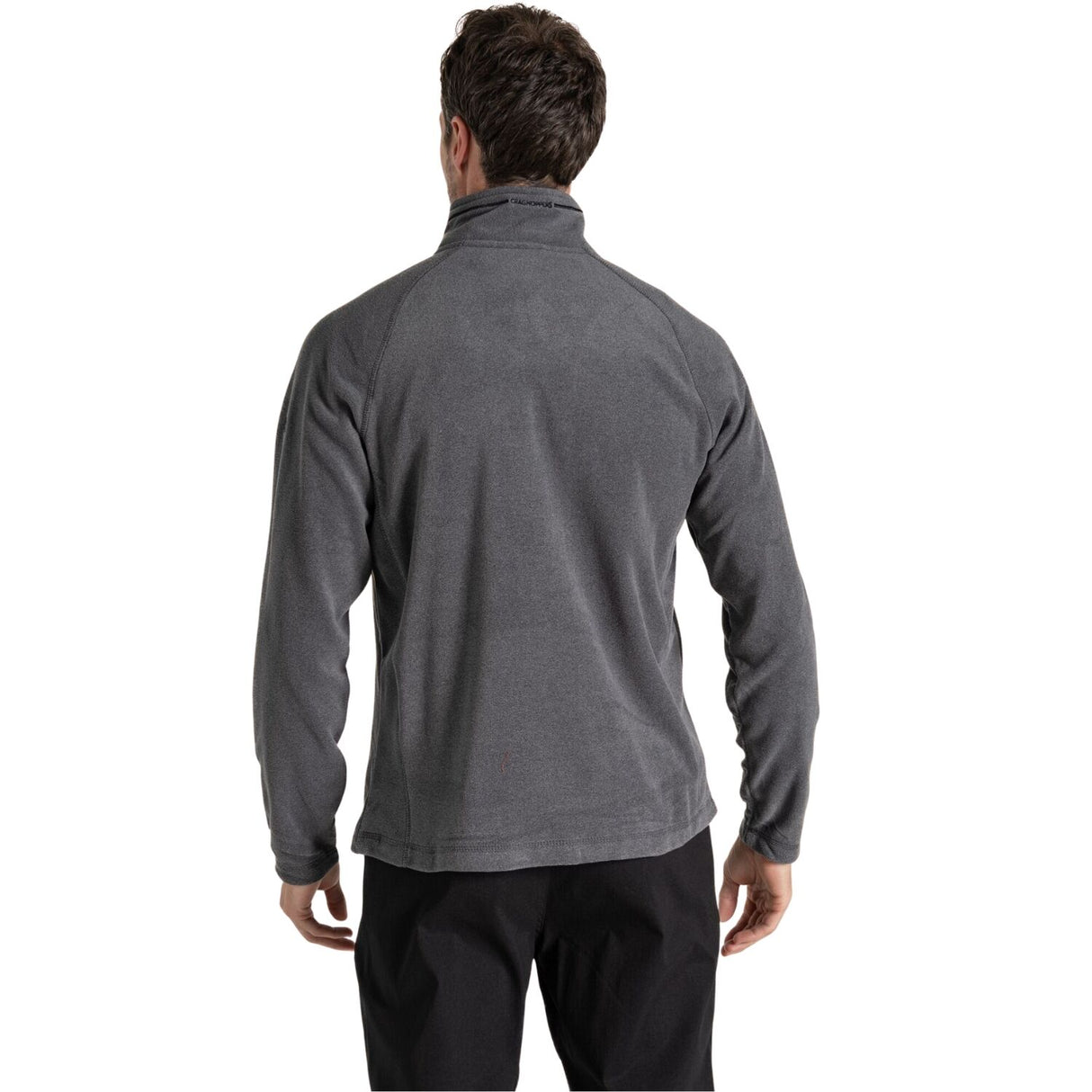 Craghoppers Corey VI Mens Half Zip Fleece Pullover Lightweight Recycled Polyester in Black Pepper Marl