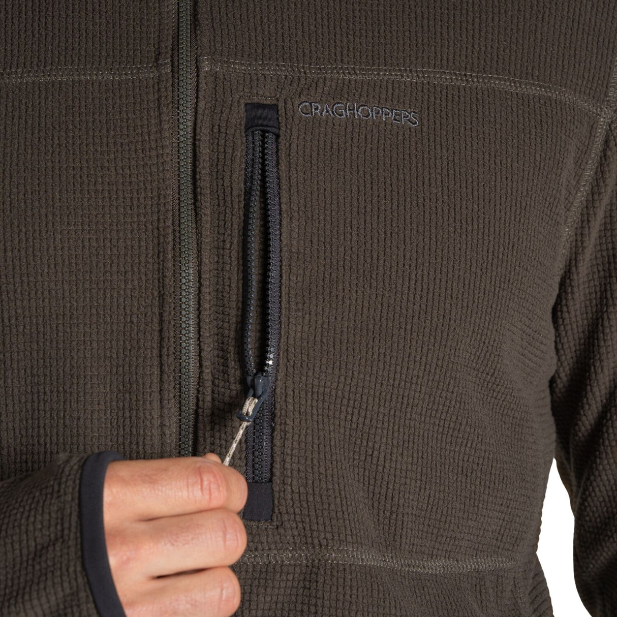 Craghopper Spry Men’s Lightweight Insect Repellent Quick Dry Fleece Jacket in Woodland Green