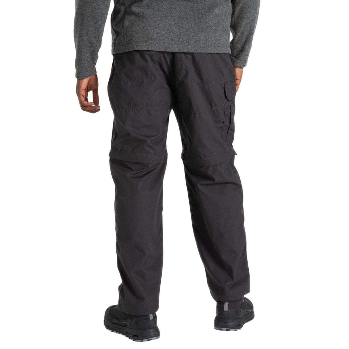 Craghoppers Kiwi Convertible Men’s Hiking Trousers Zip-Off UPF 50+ Water Repellent in Black Pepper