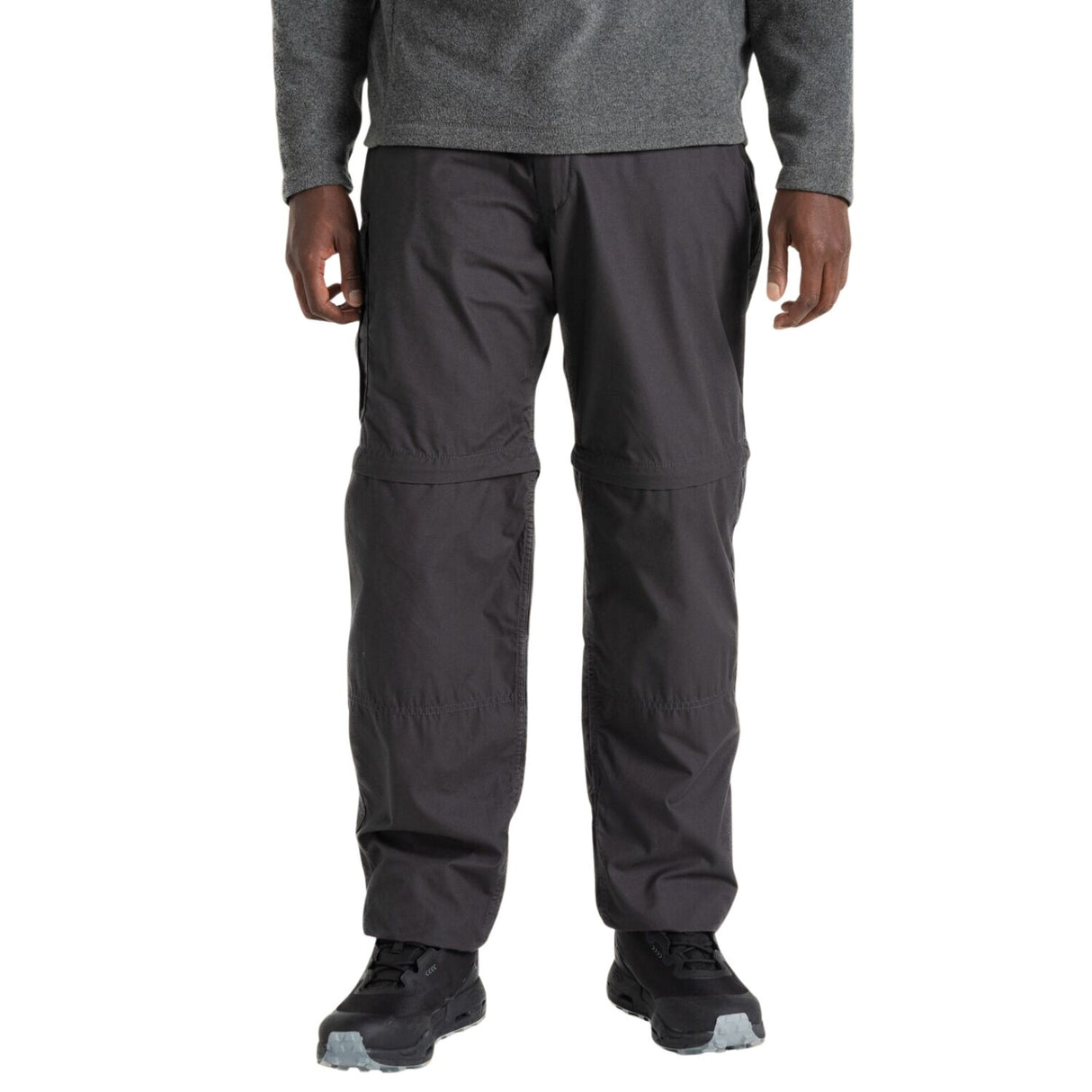 Craghoppers Kiwi Convertible Men’s Hiking Trousers Zip-Off UPF 50+ Water Repellent in Black Pepper