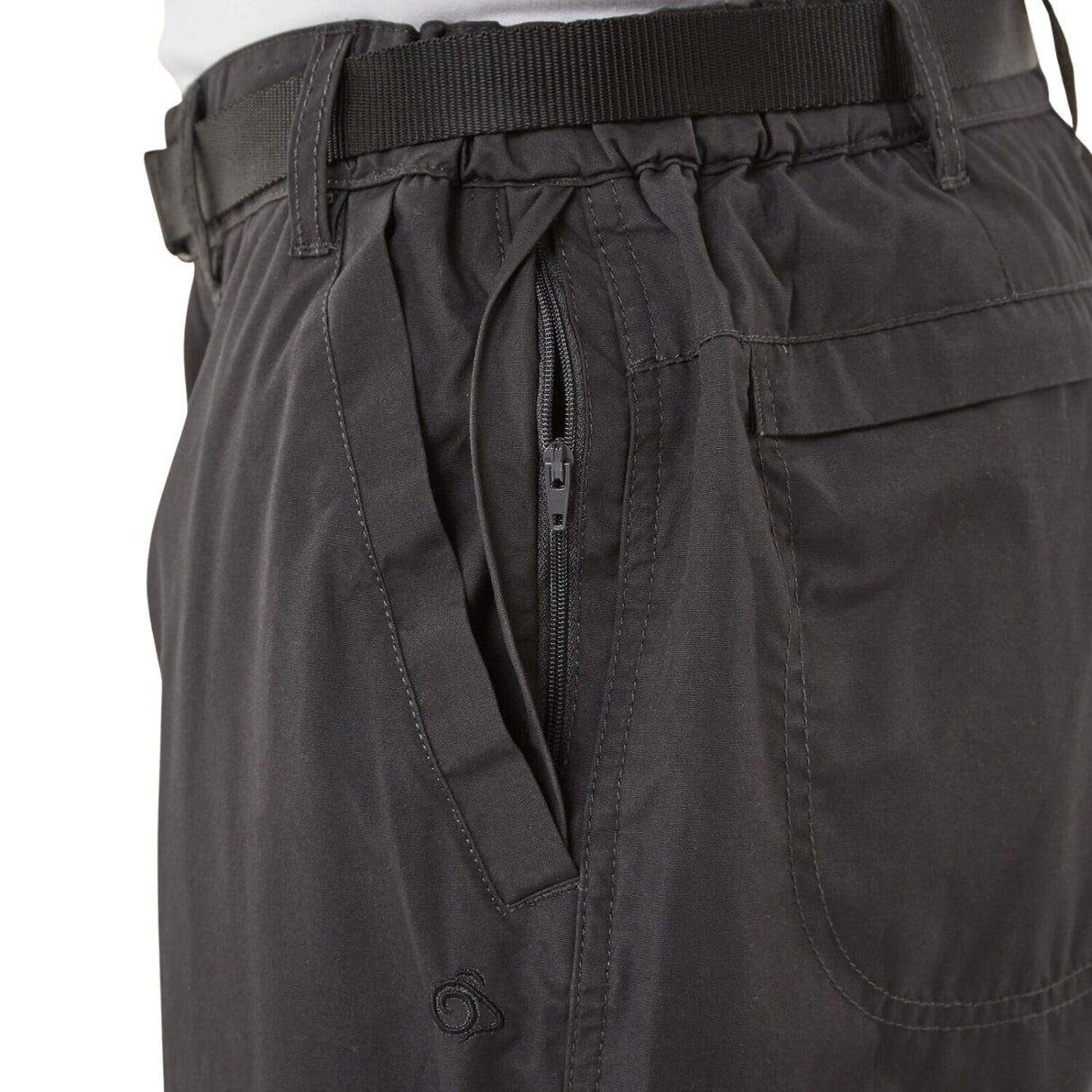 Craghoppers Kiwi Convertible Men’s Hiking Trousers Zip-Off UPF 50+ Water Repellent in Black Pepper