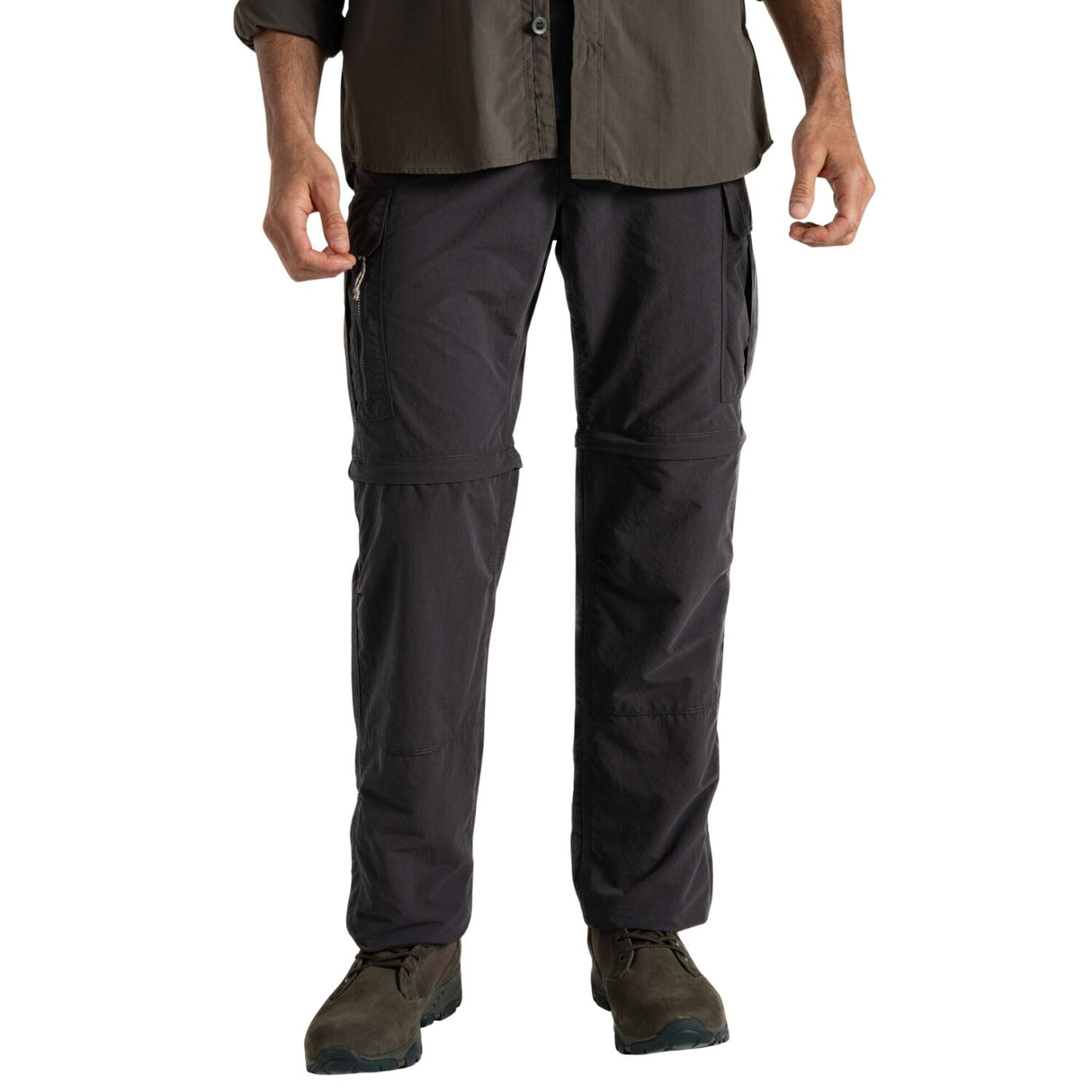 Craghoppers NosiLife Convertible Cargo Trousers III Men’s Anti-Insect Hiking Pants Zip-Off in Black Pepper