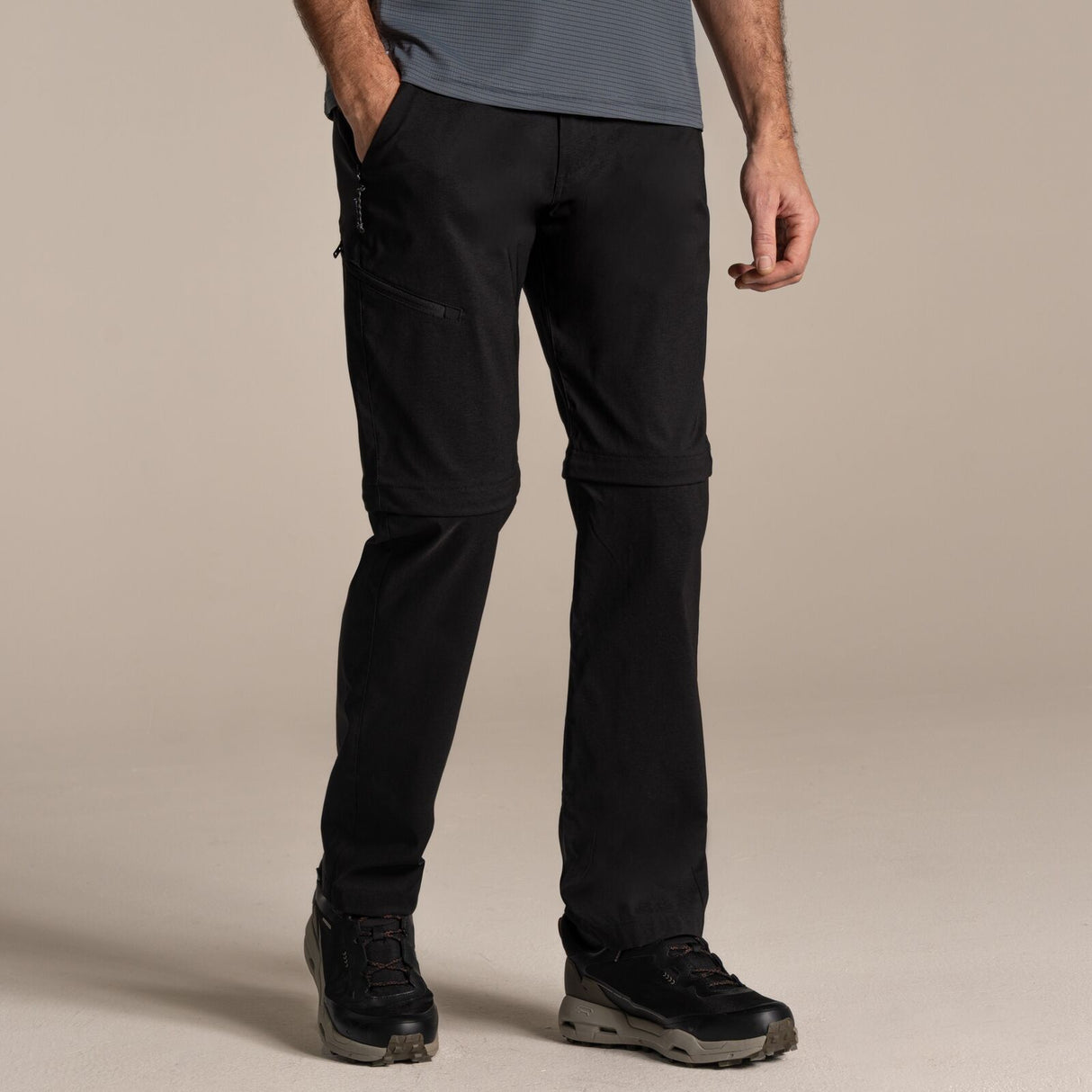 Craghoppers Mens Kiwi Pro III Convertible Stretch Trousers Pants (Regular) in Black