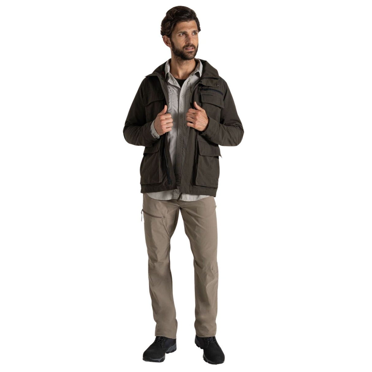 Craghoppers Mens Insect Repellent UPF50+ Travel Adventure Jacket IV in Woodland Green