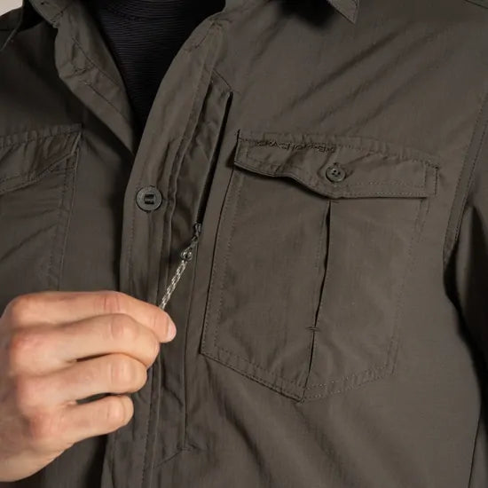 Craghoppers NosiLife Adventure III Long Sleeve Shirt in Woodland Green