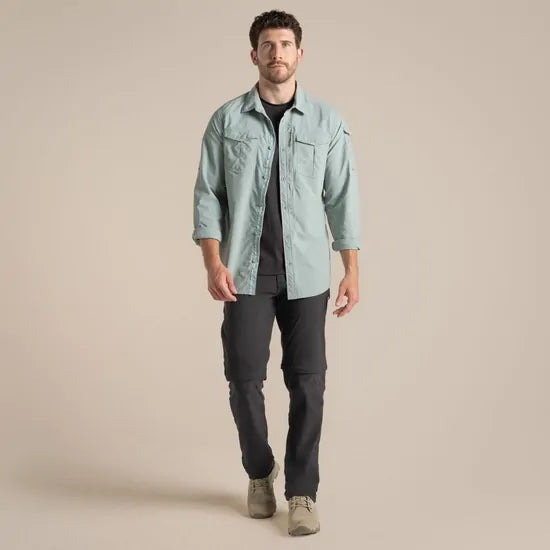 Craghoppers NosiLife Adventure III Long Sleeve Shirt in Lichen Green