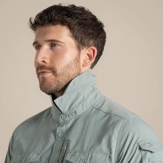 Craghoppers NosiLife Adventure III Long Sleeve Shirt in Lichen Green