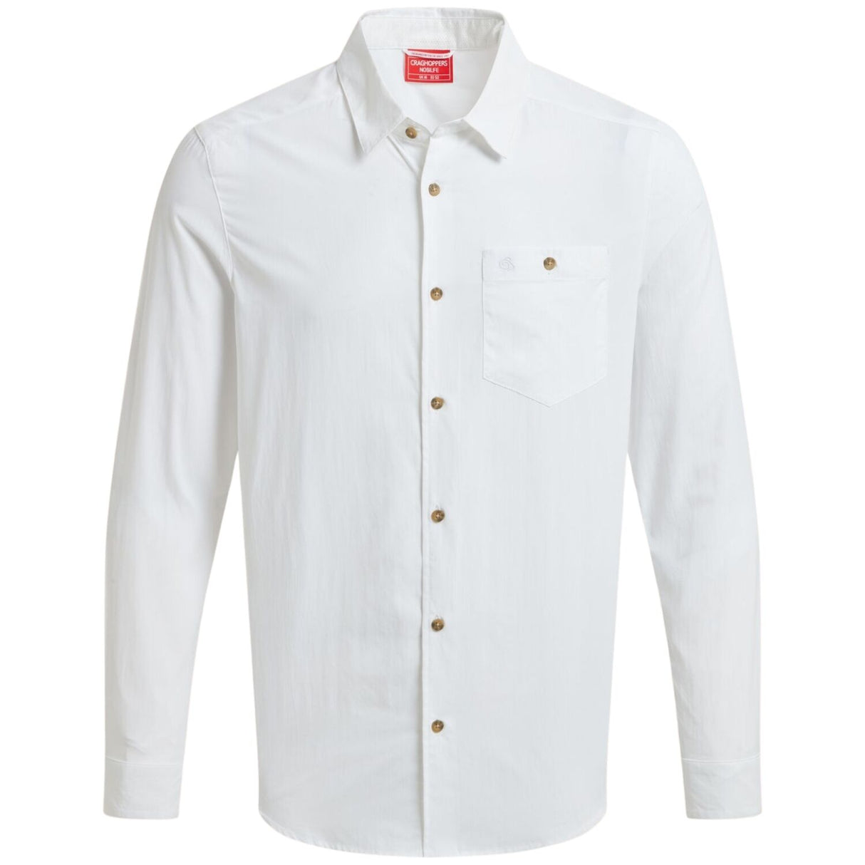 Craghoppers Mens Nuoro II Anti-Insect Quick Dry Long Sleeve Travel Shirt in White