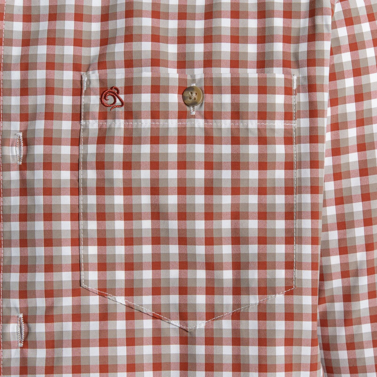 Craghoppers Mens Nuoro Insect Repellent Quick Dry Long Sleeve Shirt in Red Beach Check