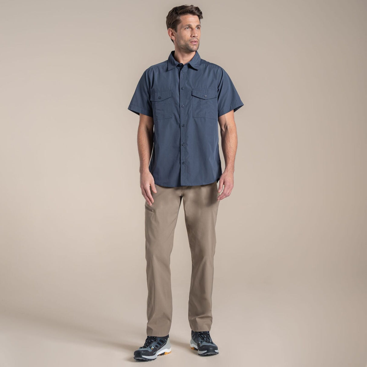Craghoppers Kiwi II Short Sleeve UPF50+ Hiking Shirt in Ombre Blue