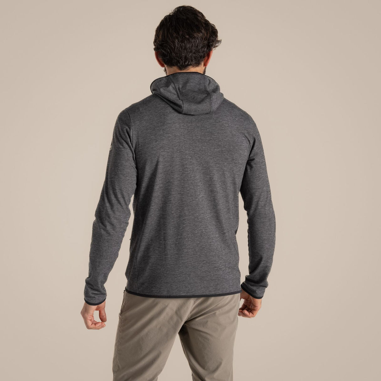 Craghoppers NosiLife Deft Hooded Travel Jacket in Black Pepper Marl