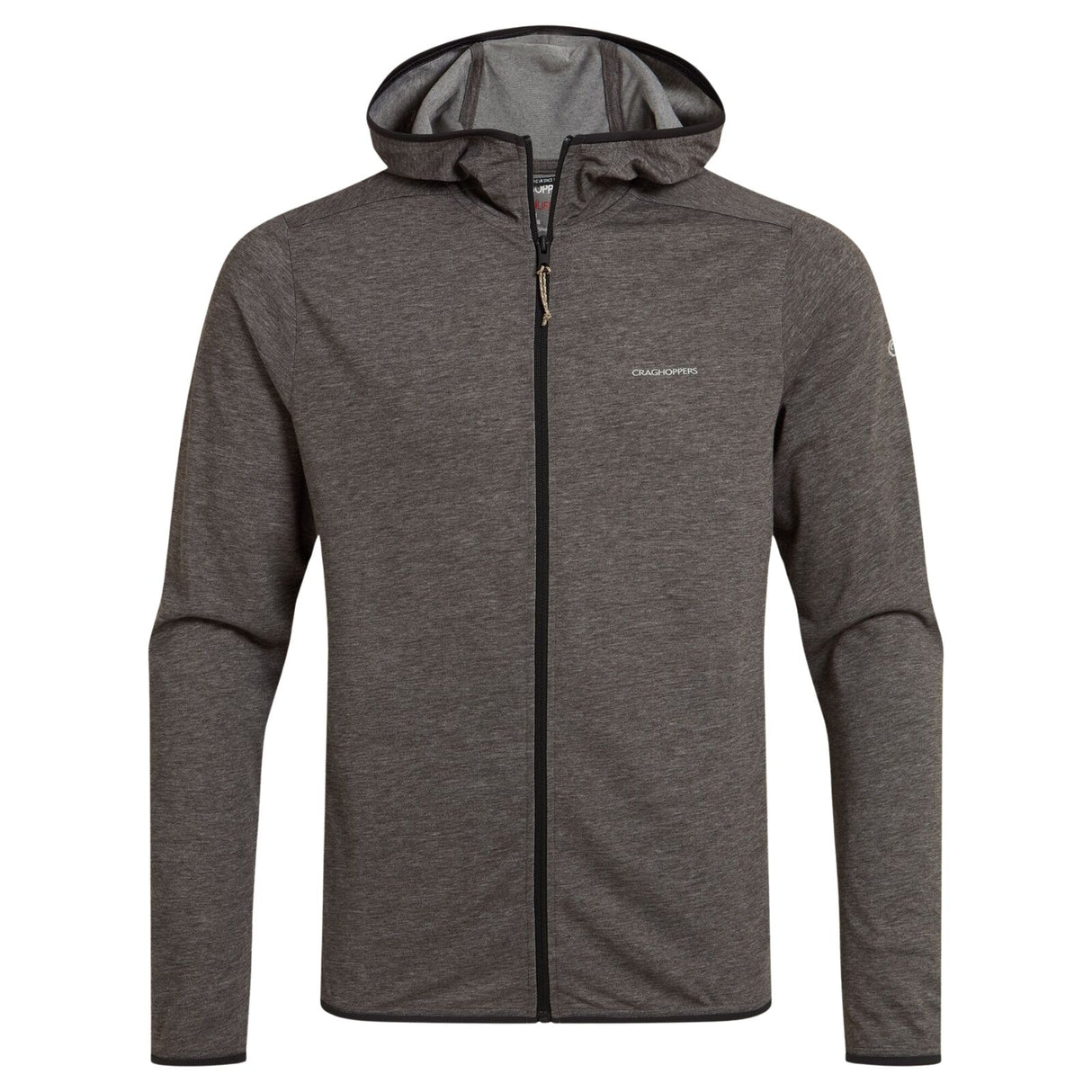 Craghoppers NosiLife Deft Hooded Travel Jacket in Black Pepper Marl