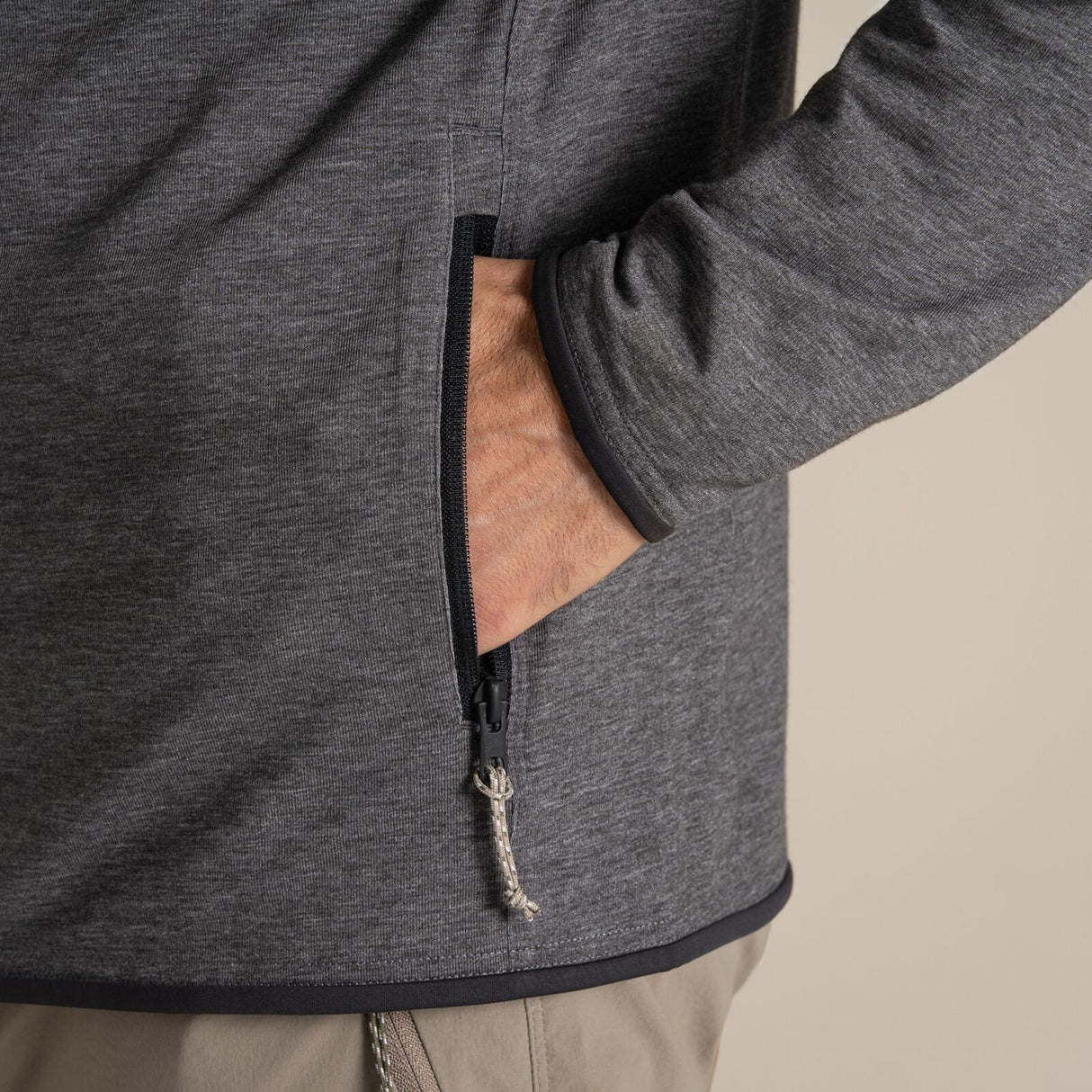 Craghoppers NosiLife Deft Hooded Travel Jacket in Black Pepper Marl