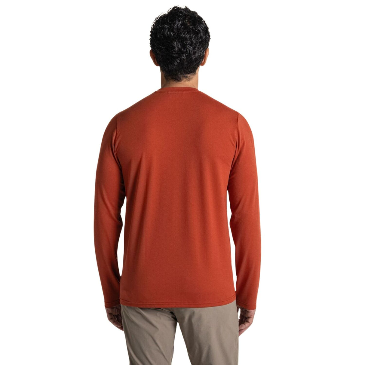 Craghoppers Mens Abel Insect Repellent Quick Dry Long Sleeve T-Shirt in Red Beach