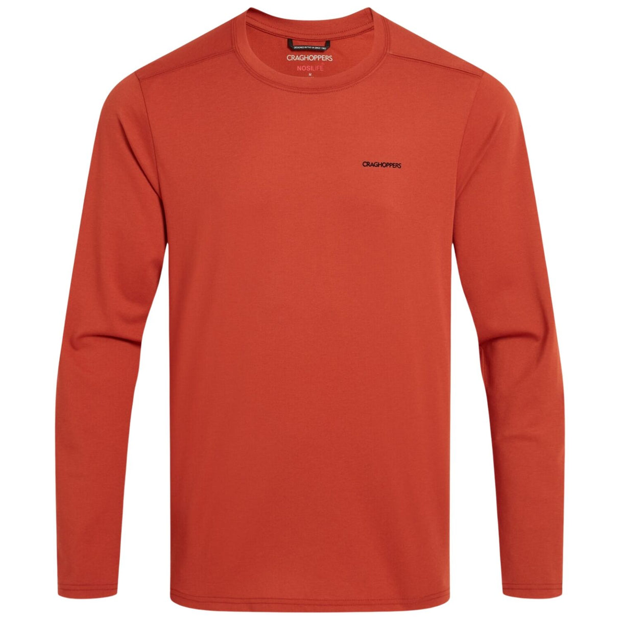 Craghoppers Mens Abel Insect Repellent Quick Dry Long Sleeve T-Shirt in Red Beach - XXL