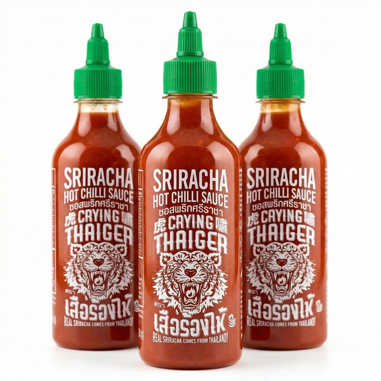 3x 440ml Crying Thaiger Thai Sriracha Sauce - Hot Chilli (Product of Thailand)