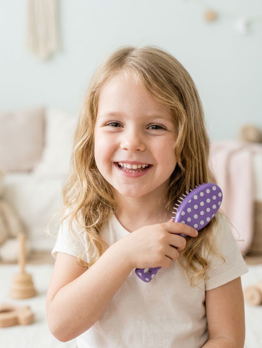 24x Kids 12.5cm Polka Dot Mini Hairbrushes Bulk Pack - Assorted Colours