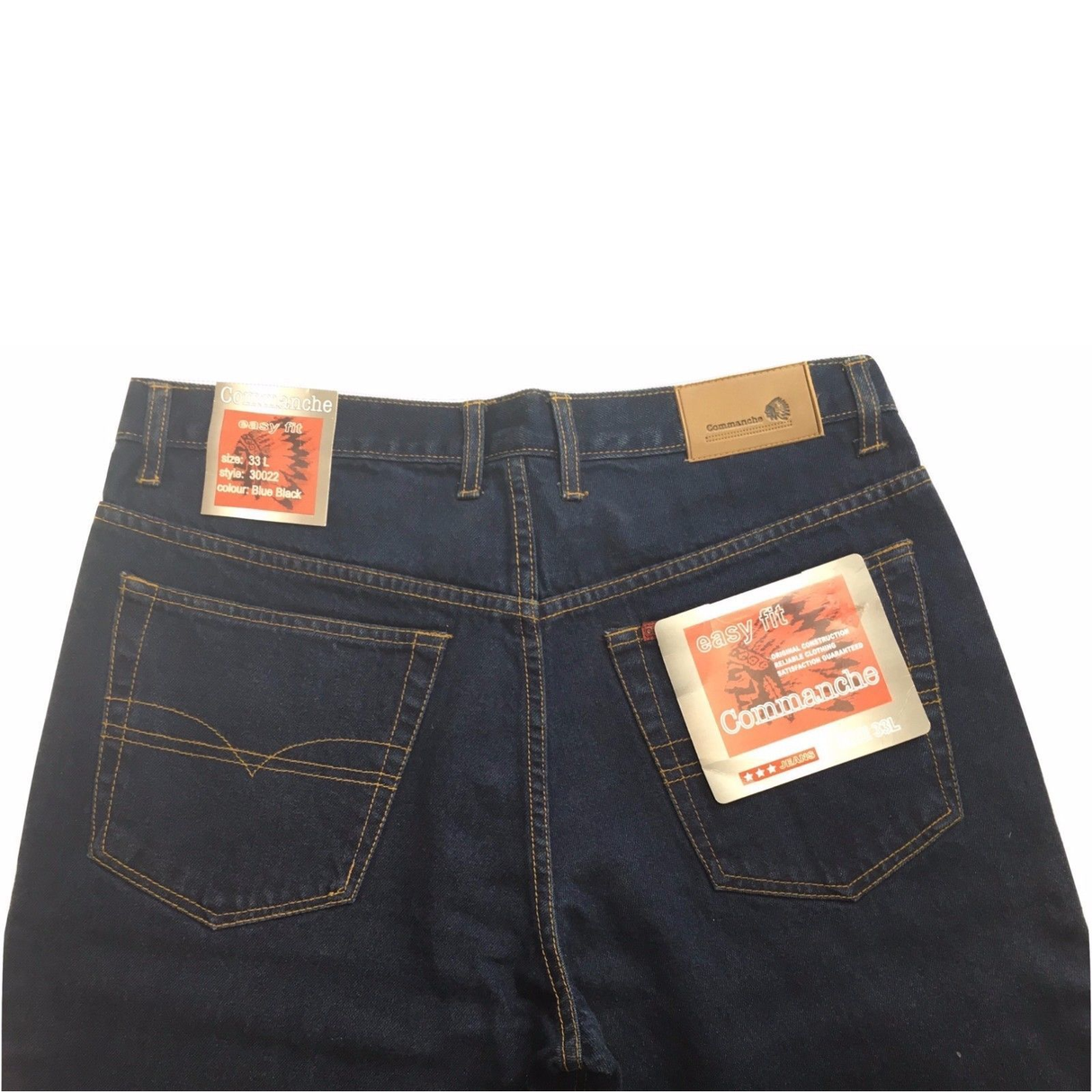 Commanche Classic Mens Straight Leg Jeans - Black Blue (Original Denim)