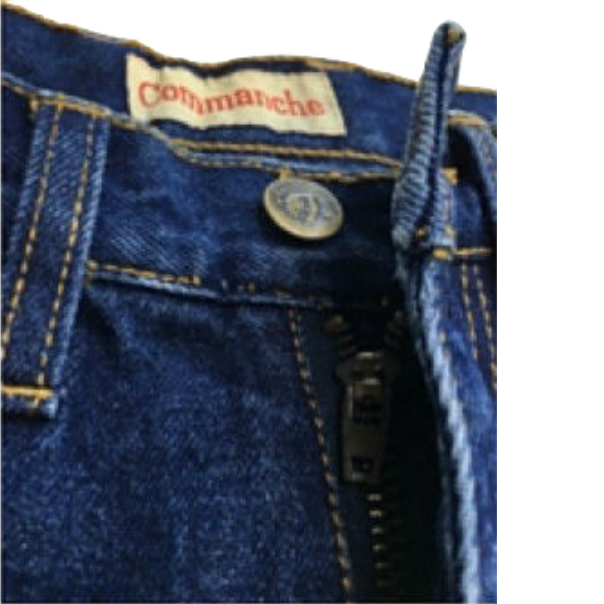 COMMANCHE Classic Basic Jeans Denim Original Straight Leg Pants Trousers - Black Blue