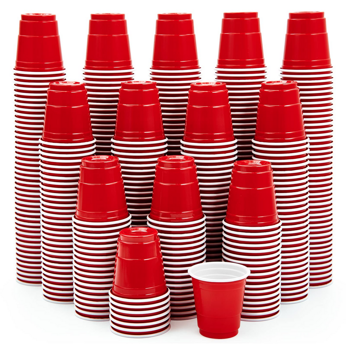 576x 2oz (60ml) Premium Plastic Red Mini Shot Cups Extra Strong PET BPA Free