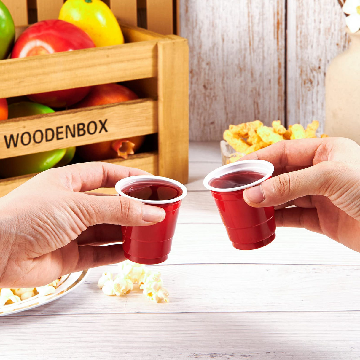 576x 2oz (60ml) Premium Plastic Red Mini Shot Cups Extra Strong PET BPA Free