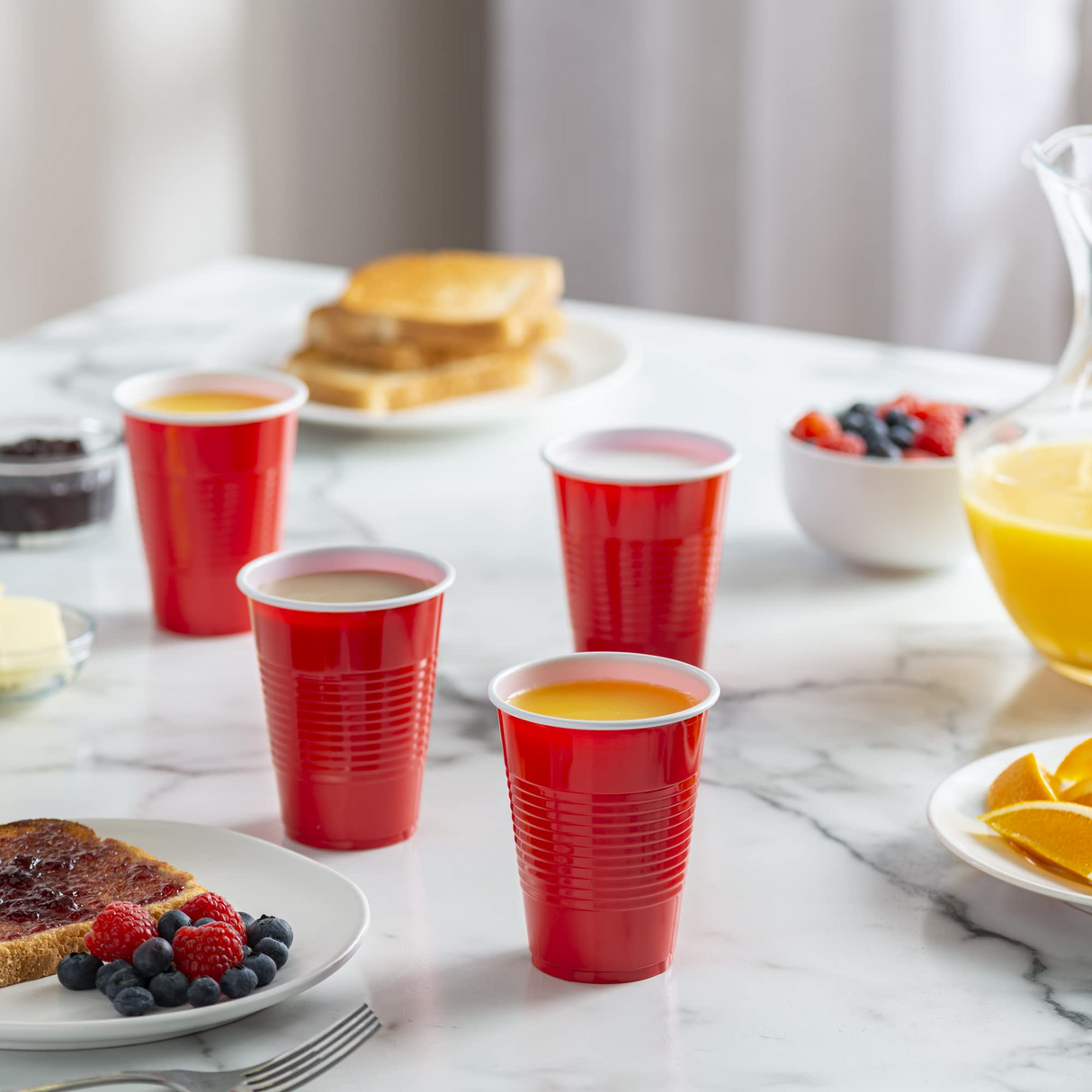 720x 9oz (266ml) Premium Plastic Red Cups Extra Strong PET BPA Free