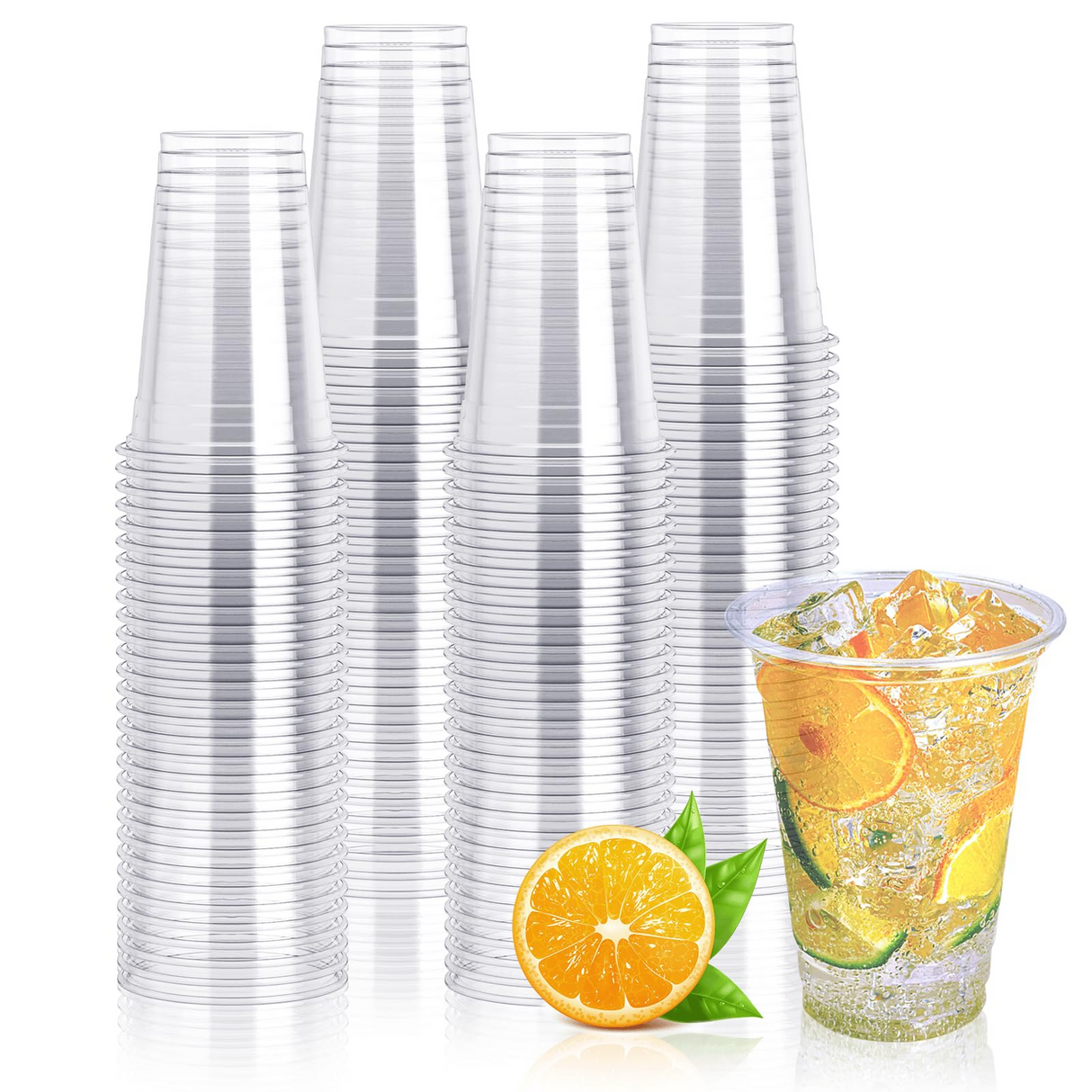 720x 14oz (420ml) Premium Plastic Clear Cups Extra Strong PET BPA Free