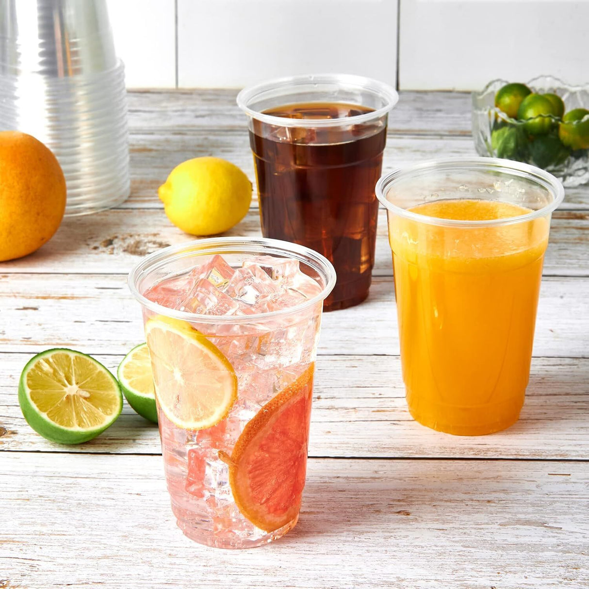 540x 16oz (480ml) Premium Plastic Clear Cups - BPA Free