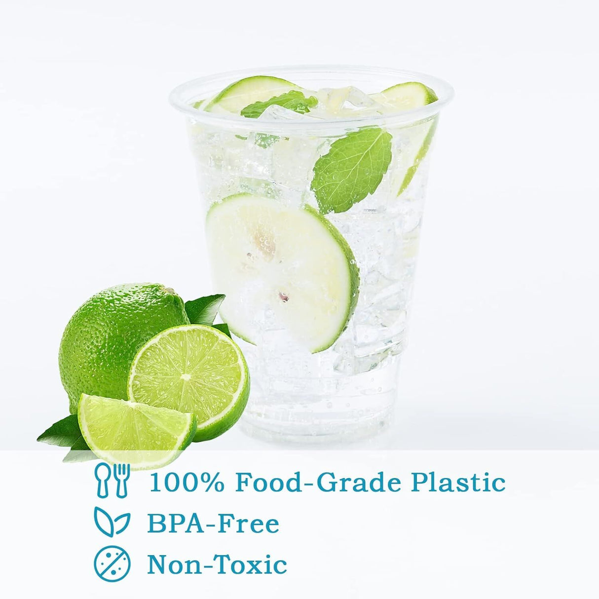 540x 16oz (480ml) Premium Plastic Clear Cups - BPA Free