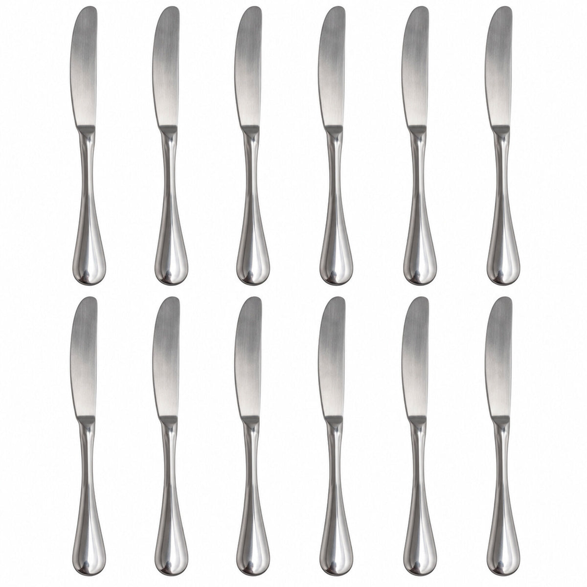 12pc Stainless Steel Dinner Knives Cutlery Table Knife Set in Silver