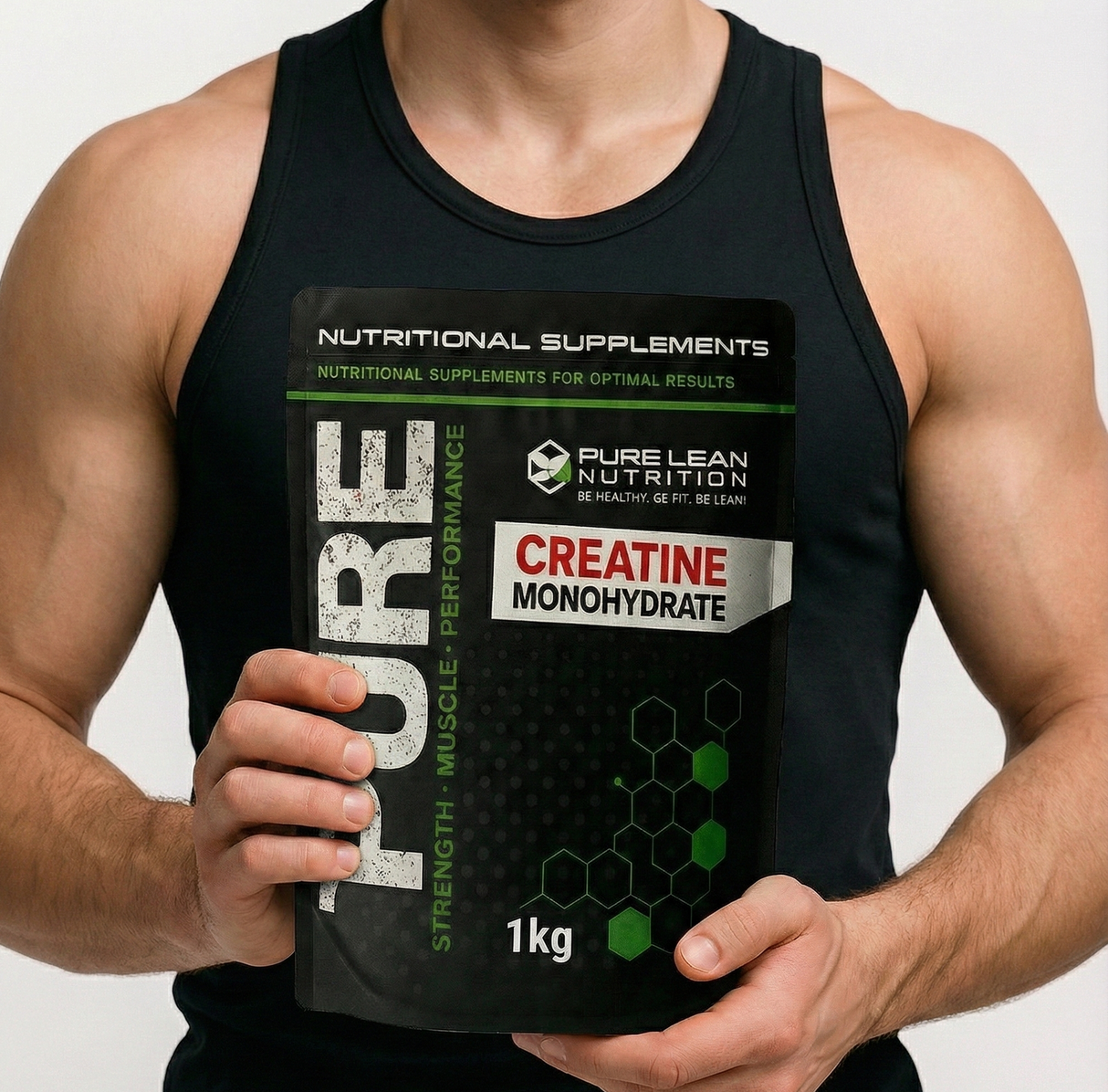 1KG Pure Lean Nutrition Creatine Monohydrate Powder - (HPLC Tested Gym Supplement)