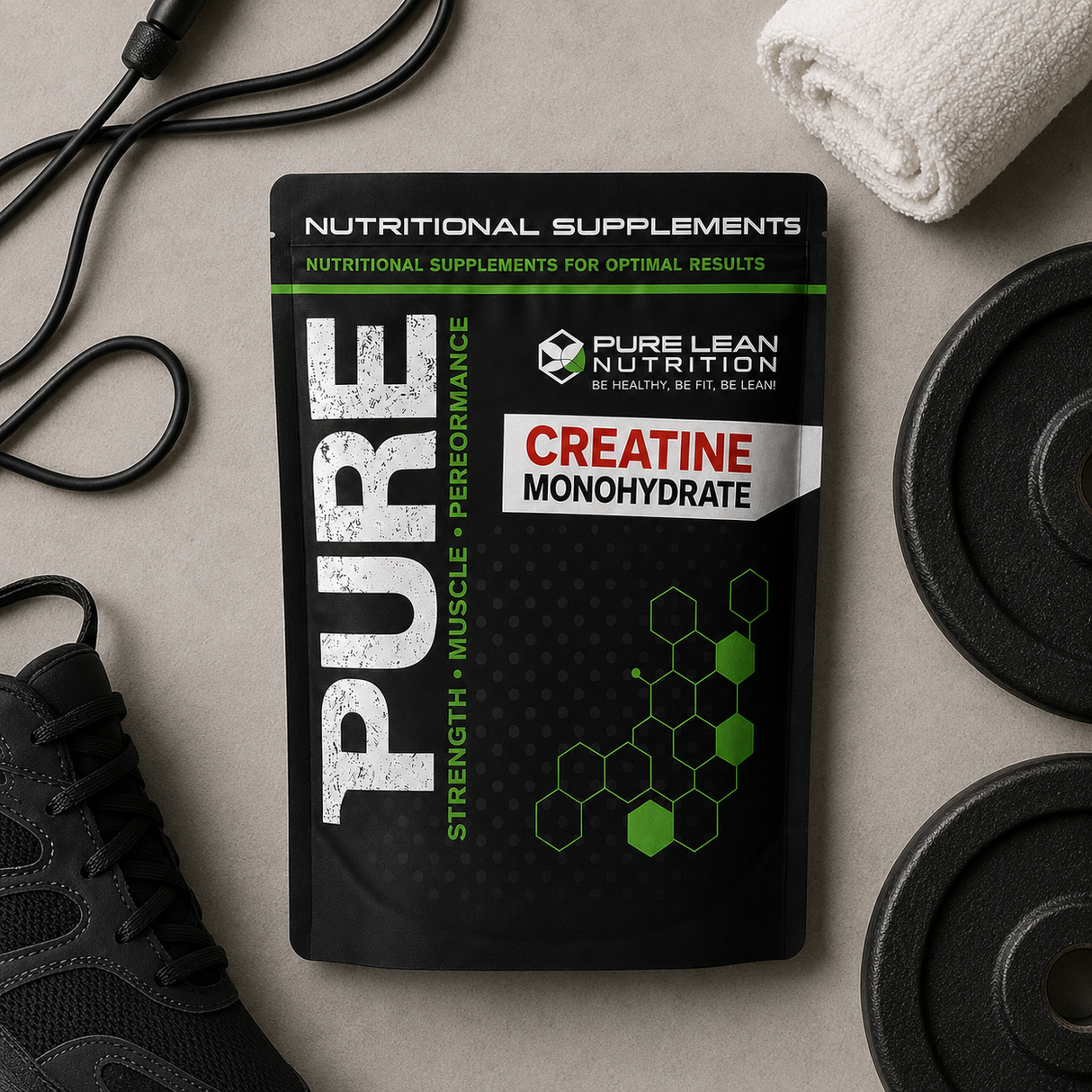 4KG Pure Lean Nutrition Creatine Monohydrate Powder Bulk Pack - Micronised (HPLC Tested Gym Supplement)