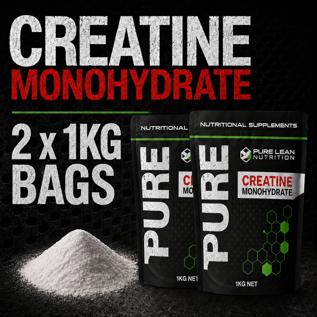 4KG Pure Lean Nutrition Creatine Monohydrate Powder Bulk Pack - Micronised (HPLC Tested Gym Supplement)