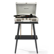 Crosley Cruiser Bluetooth Portable Turntable - White Sands + Crosley Entertainment Stand Bundle