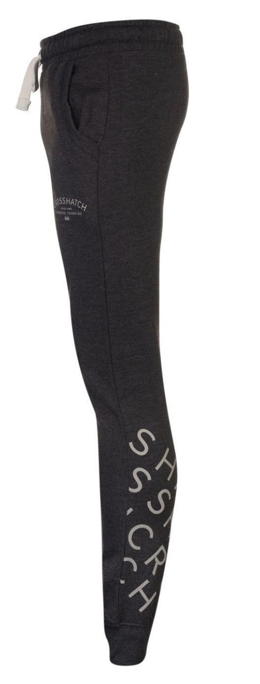 CROSSHATCH Leeroy Skinny Track Pants Slim Trousers Cotton Gym Trackies Joggers - Night Sky