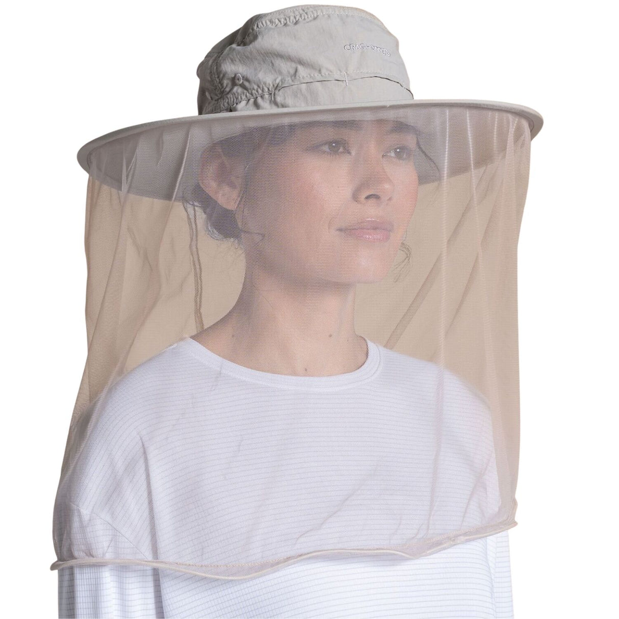 Craghoppers NosiLife Ultimate Hat II Unisex Anti-Insect Mesh Face Sun Hat UPF 50+ in Parchment