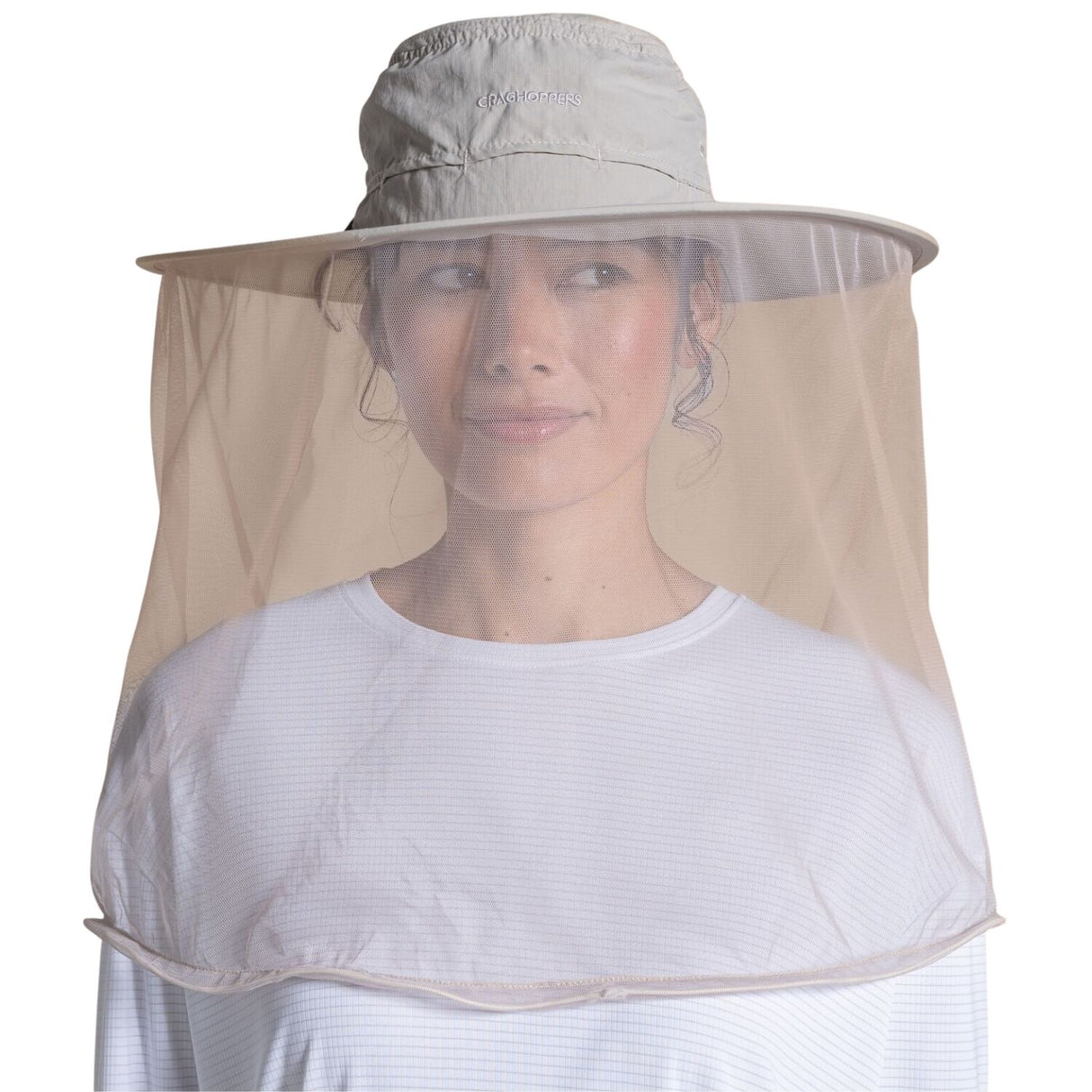 Craghoppers NosiLife Ultimate Hat II Unisex Anti-Insect Mesh Face Sun Hat UPF 50+ in Parchment