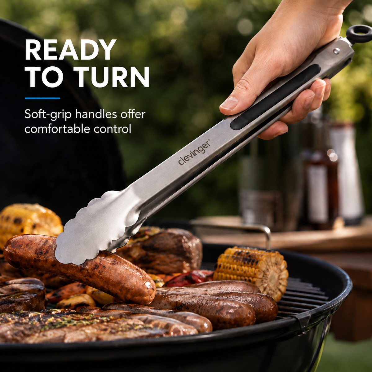 34cm Stainless Steel BBQ Tongs (Heavy Duty)