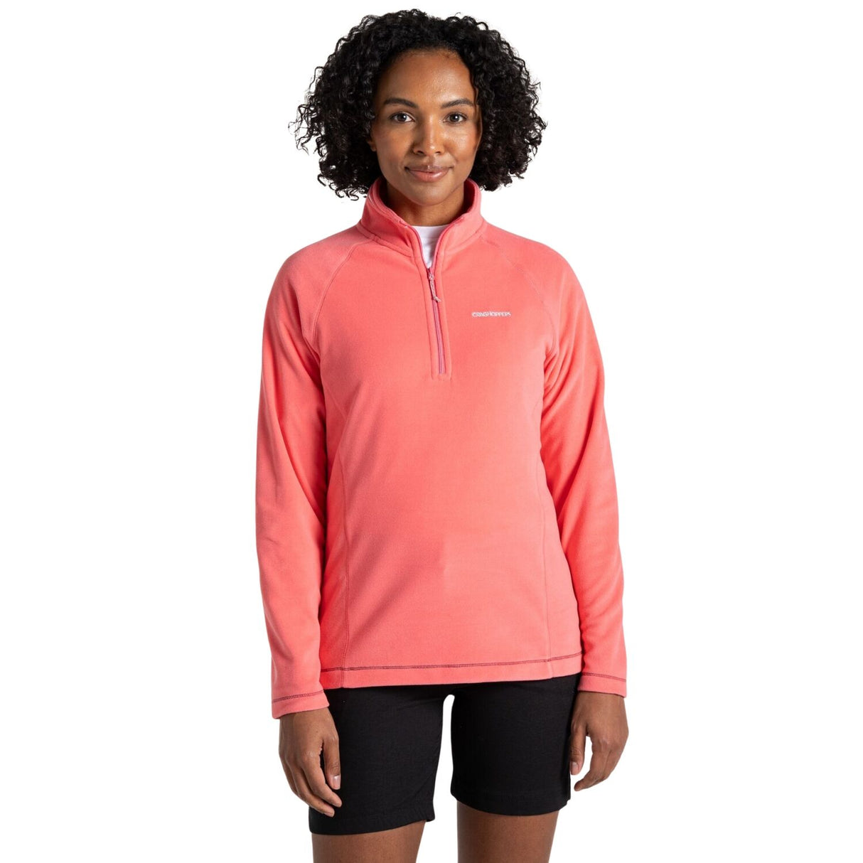 Craghoppers Womens Miska VI Lightweight Recycled Microfleece Half Zip Fleece Pullover in Coral Reef