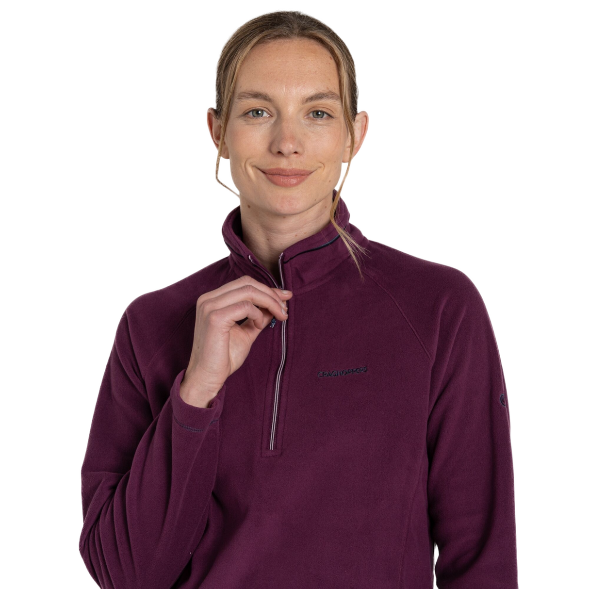 Craghoppers Womens Miska VI Lightweight Warm Microfleece Half Zip Fleece Top in Beet