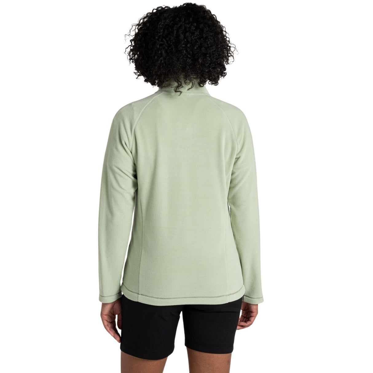 Craghoppers Womens Miska VI Pullover Lightweight Recycled Microfleece Half Zip Fleece in Bud Green