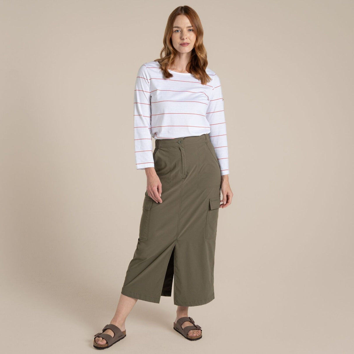 Craghoppers NosiLife Pro Womens Midi Skirt Insect Repellent UPF50+ in Wild Olive